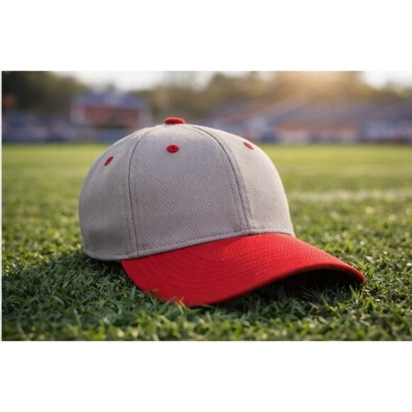 Richardson PTS40 Baseball Cap Gray Red Fitted XS-SM Field Style Hat NWT - Picture 2 of 8